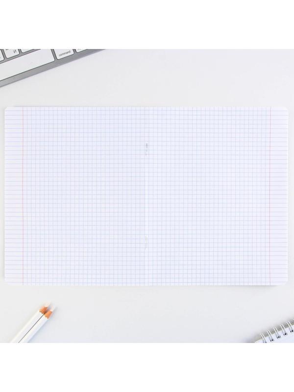 Тетрадь А5, 24 листа на скрепке в клетку «Котэ», 5 видов МИКС, белизна 96% / Микс 1 шт.