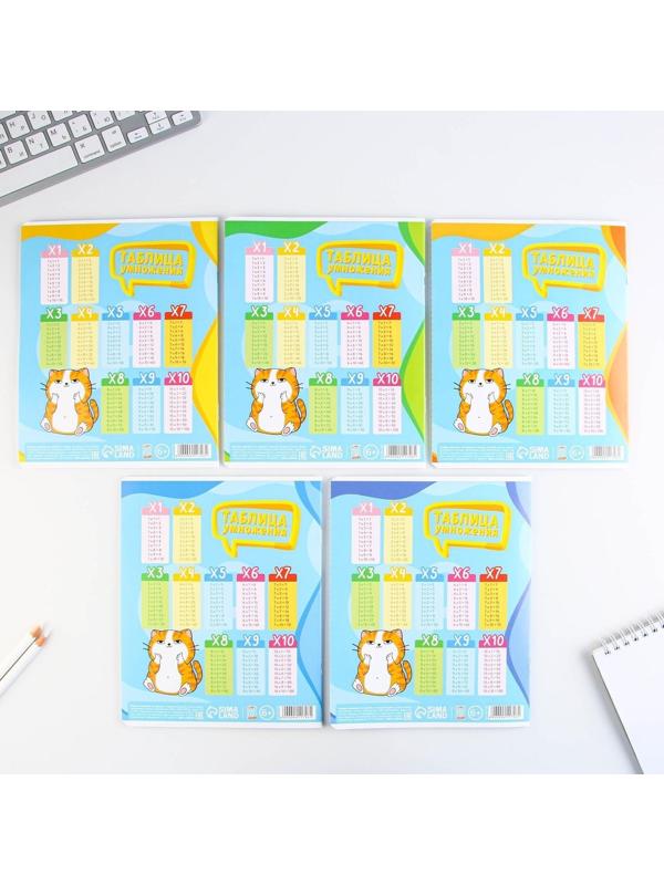 Тетрадь А5, 24 листа на скрепке в клетку «Котэ», 5 видов МИКС, белизна 96% / Микс 1 шт.