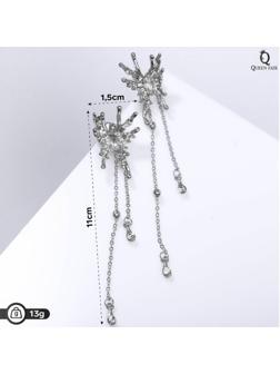 Серьги висячие со стразами 