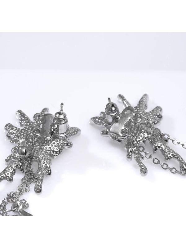 Серьги висячие со стразами 