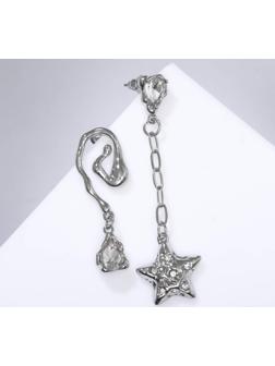 Серьги висячие со стразами 
