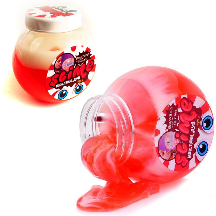 Лизун Slime MEGA MIX «Красный + Белый» 500 г.