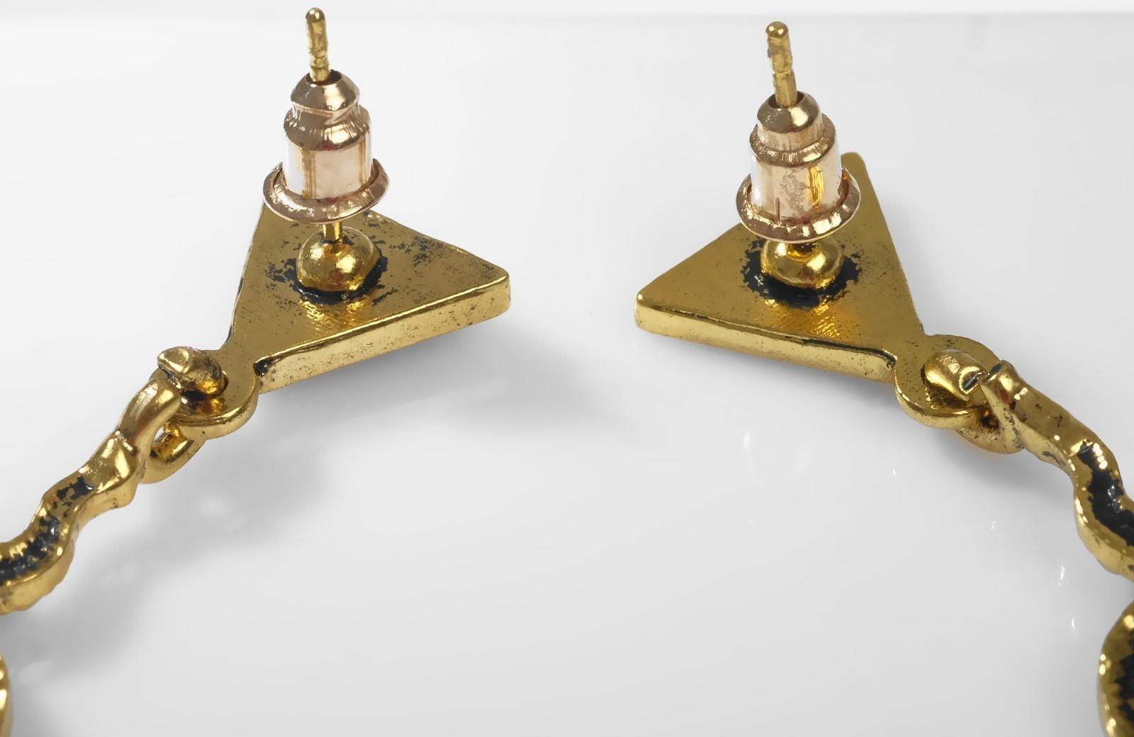 Серьги висячие со стразами 