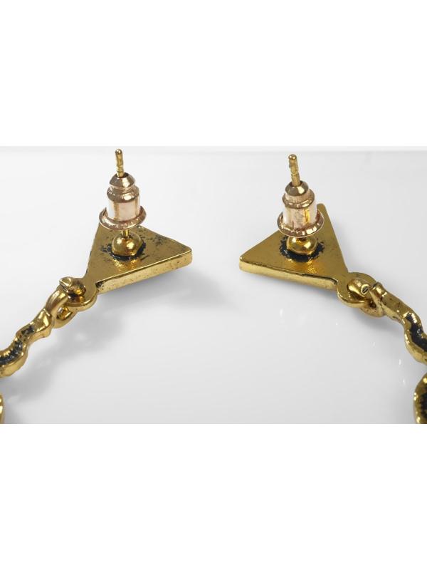 Серьги висячие со стразами 