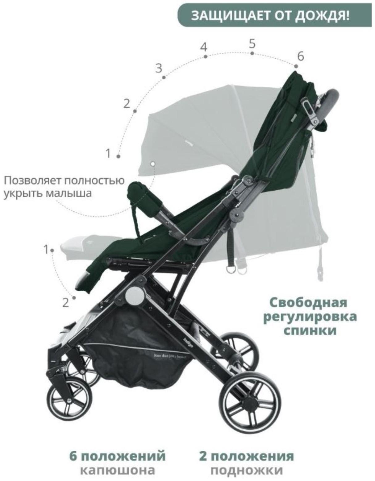 Коляска прогулочная Indigo TRIP, цвет зеленый