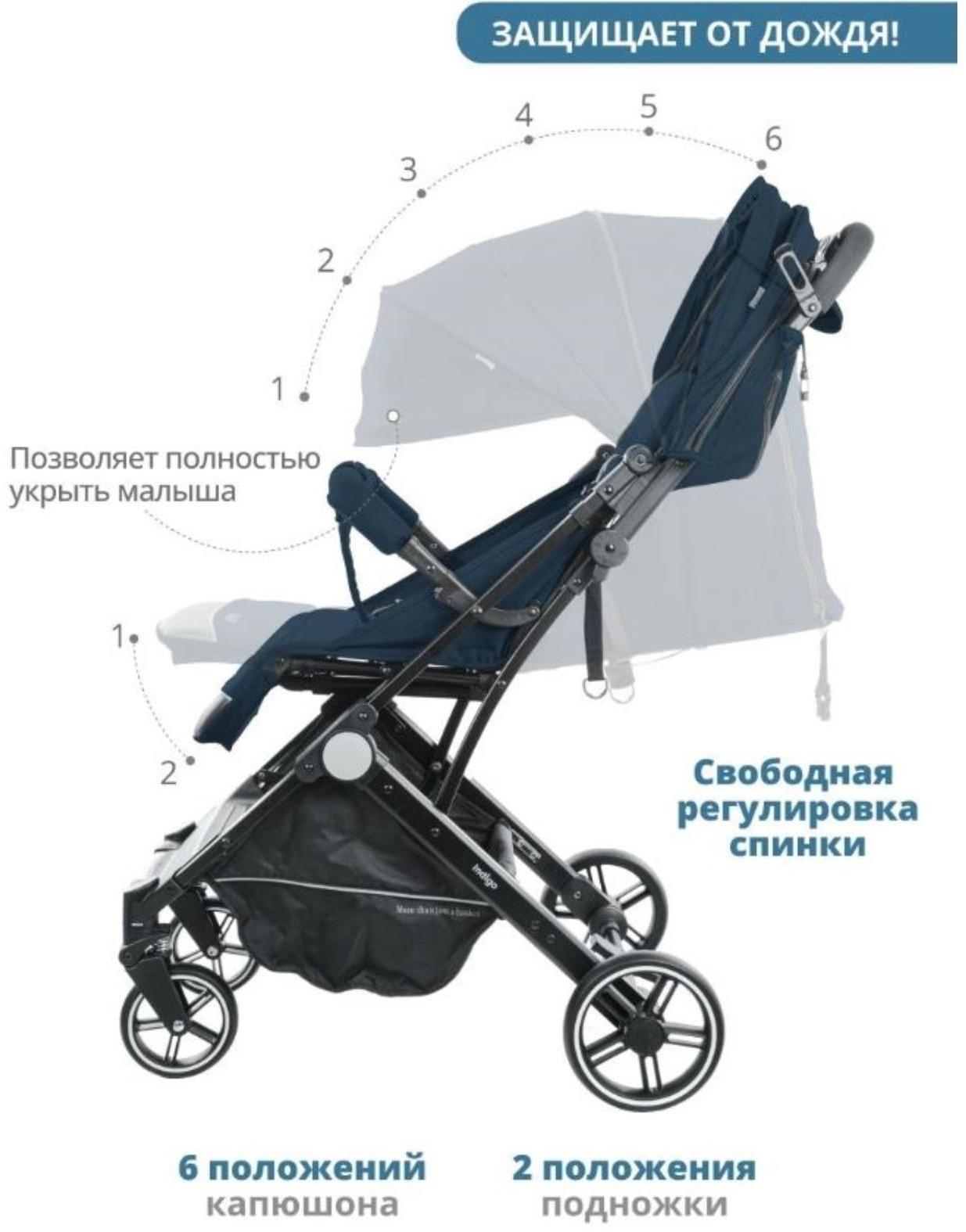 Коляска прогулочная Indigo TRIP, цвет синий