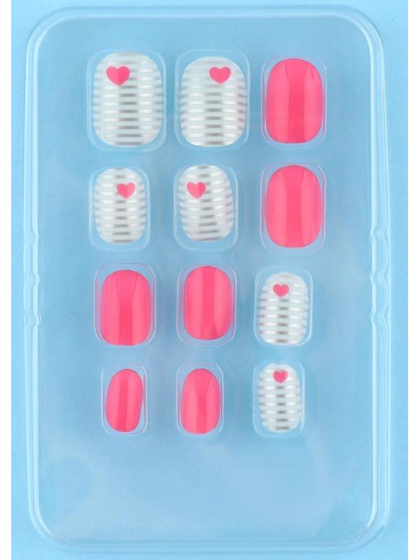 Детские накладные ногти «Сердечки», 12 шт
