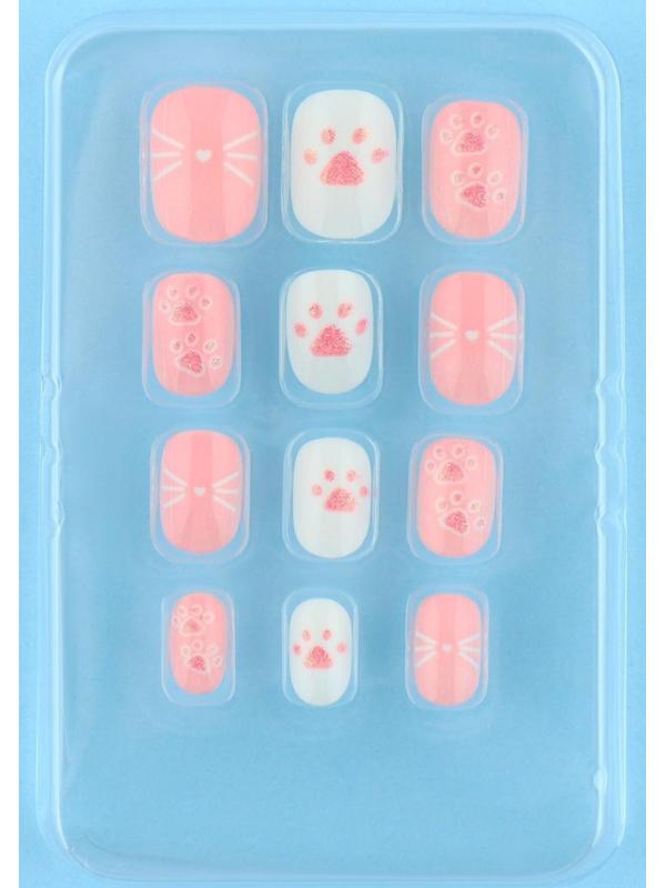 Детские накладные ногти «Милый котенок», 12 шт