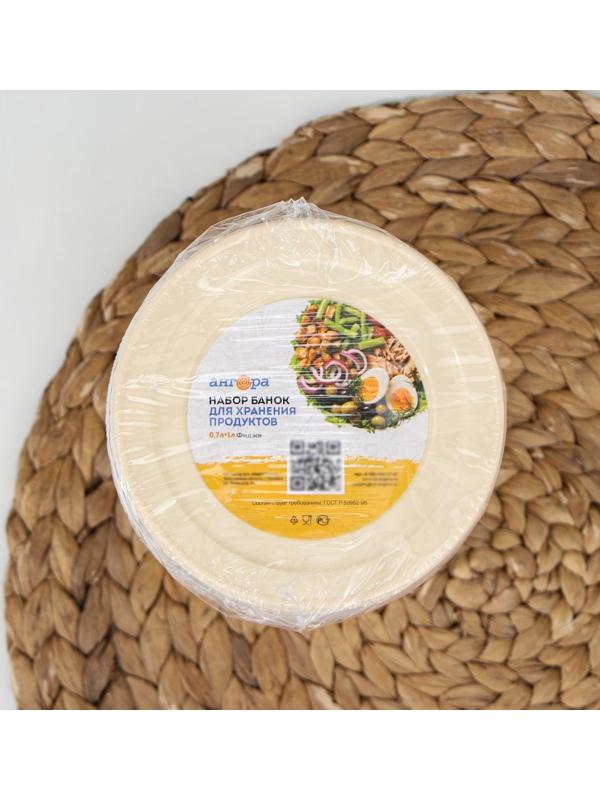 Набор банок для хранения продуктов с крышкой «Фиджи», 2 шт: 0,7 л, 1 л