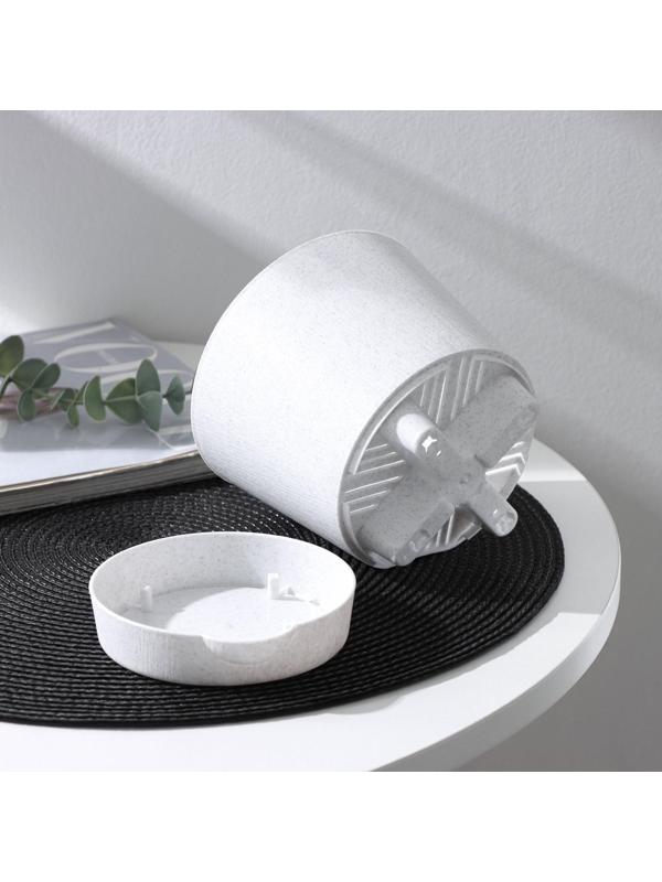 Горшок для цветов с прикорневым поливом «Альянс», 1 л, d=13 см, h=12 см, цвет мрамор