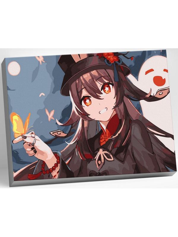 Картина по номерам 30 × 40 см «Геншин» «Ху Тао» 19 цветов