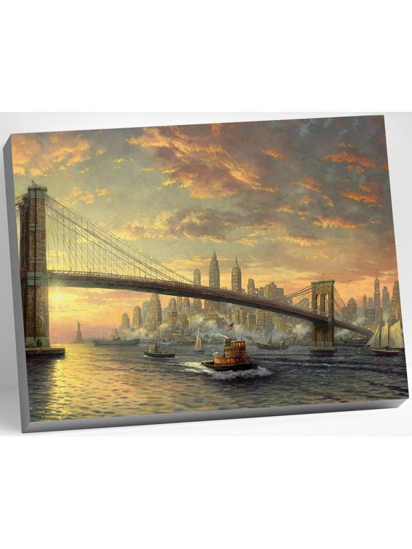 Картина по номерам 40 × 50 см «Рассвет над Нью-йорком» 27 цветов