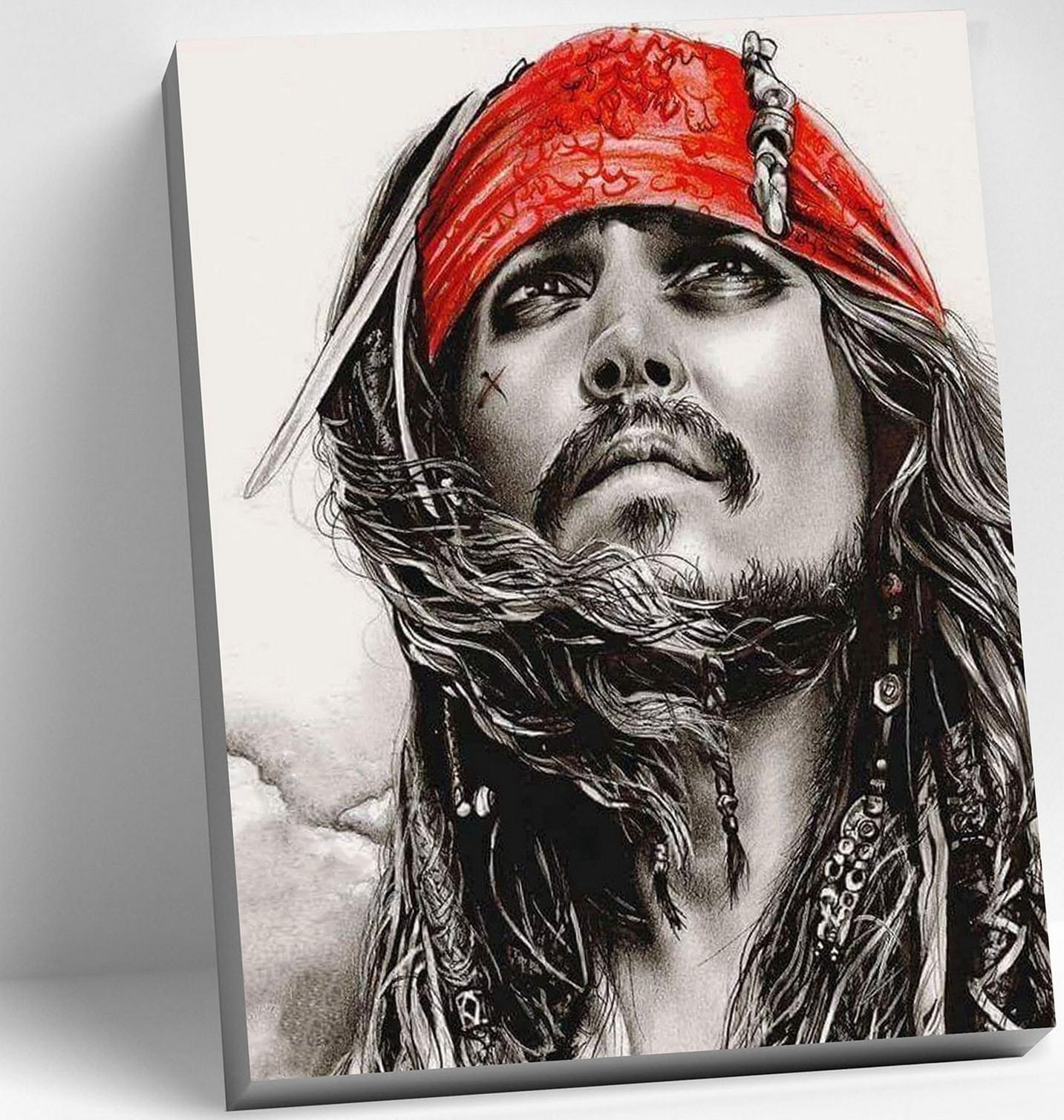 Картина по номерам 40 × 50 см «Капитан Джек-воробей» 11 цветов