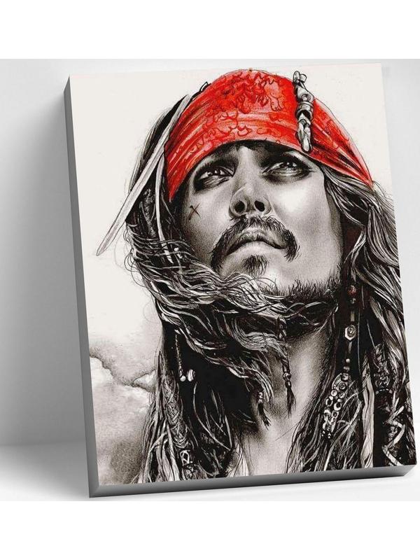 Картина по номерам 40 × 50 см «Капитан Джек-воробей» 11 цветов