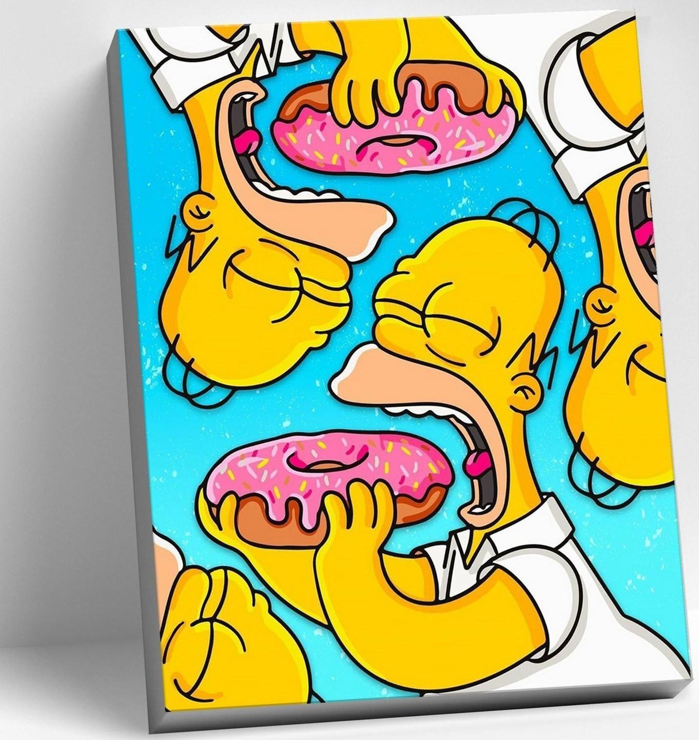 Картина по номерам 40 × 50 см «Гомер и пончики» 15 цветов