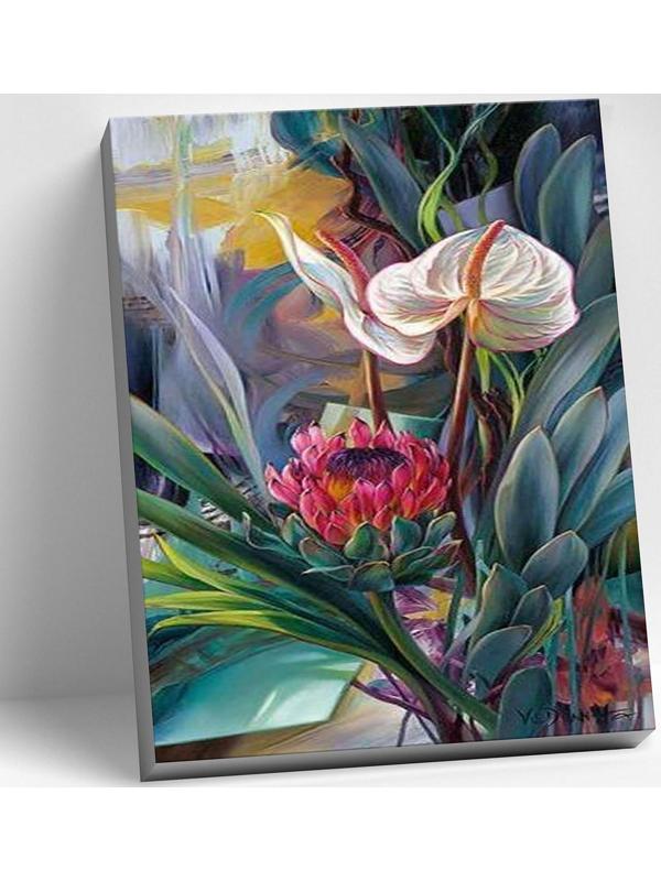 Картина по номерам 40 × 50 см «Тропическое искусство» 31 цвет