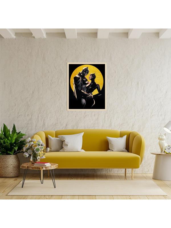 Картина по номерам с поталью 40 × 50 см «Бэтмен и Женщина Кошка» 13 цветов