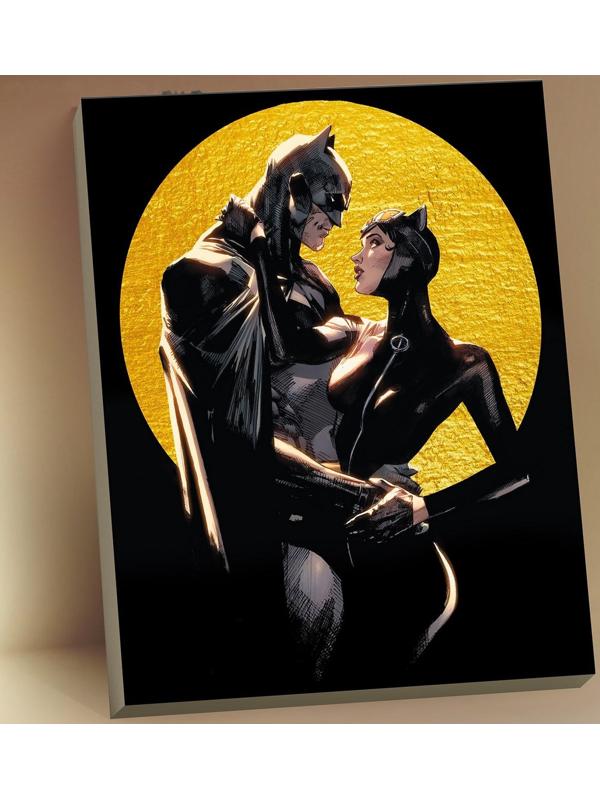 Картина по номерам с поталью 40 × 50 см «Бэтмен и Женщина Кошка» 13 цветов