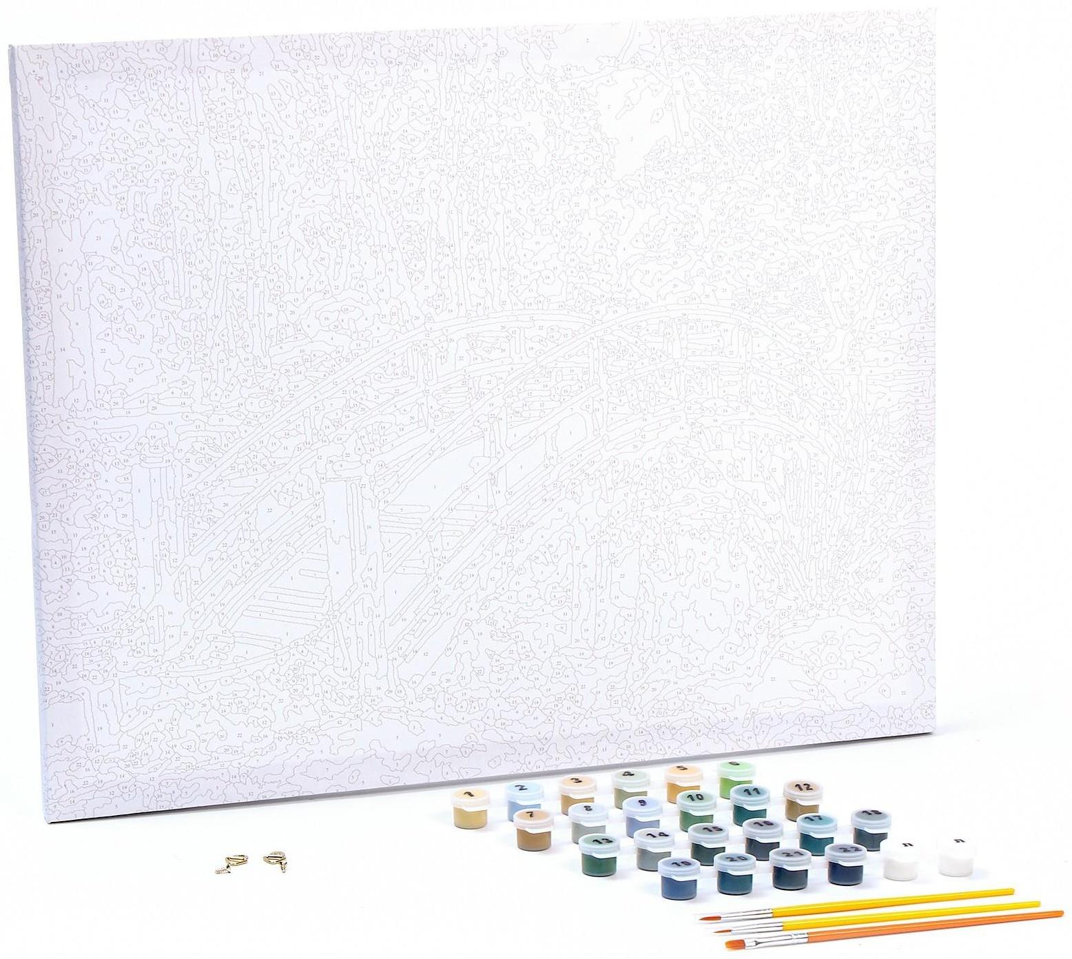 Картина по номерам холст на подрамнике 40 × 50 см «Мостик в саду»