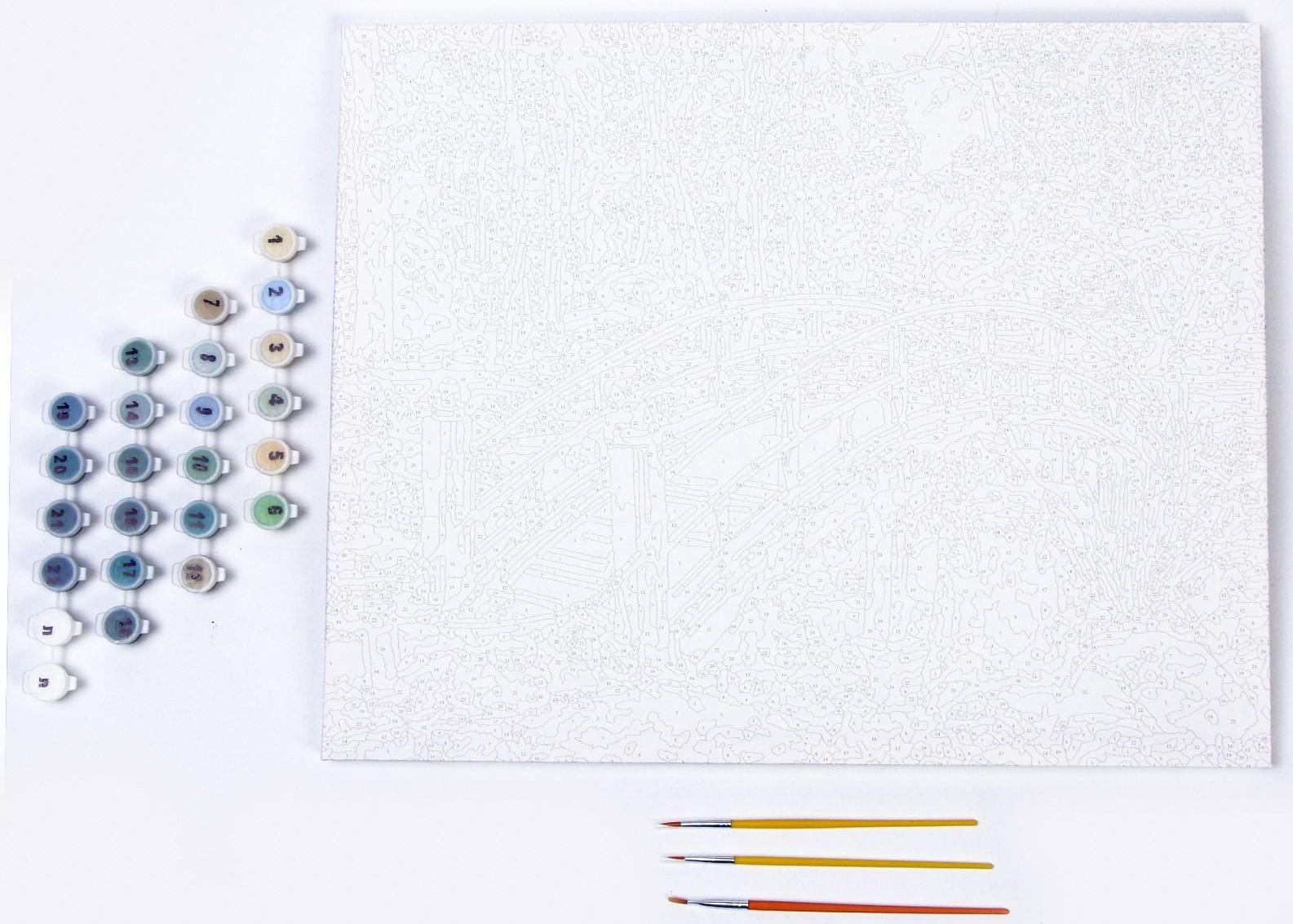 Картина по номерам холст на подрамнике 40 × 50 см «Мостик в саду»