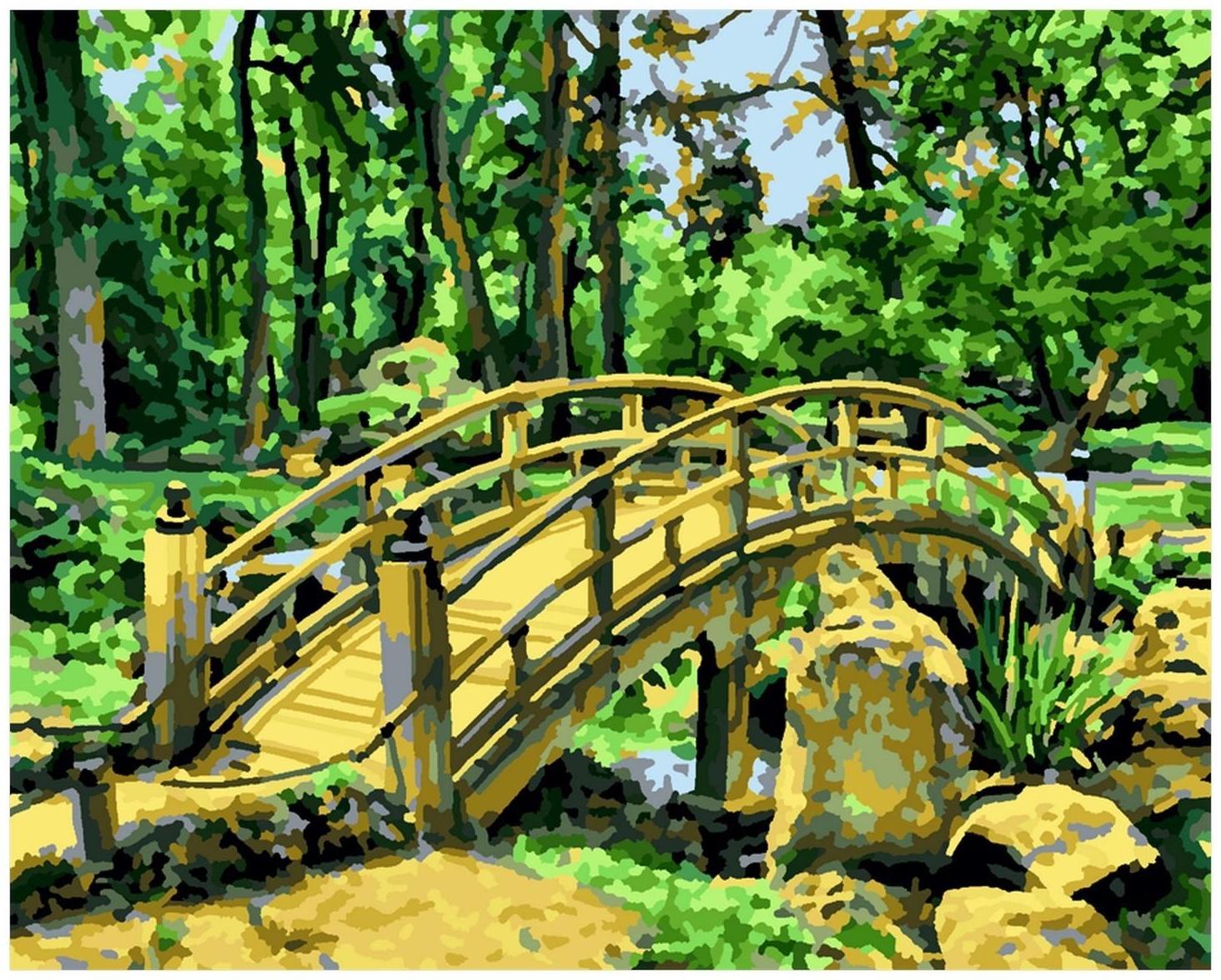 Картина по номерам холст на подрамнике 40 × 50 см «Мостик в саду»