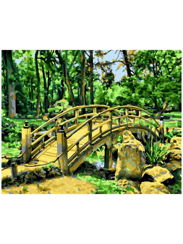 Картина по номерам холст на подрамнике 40 × 50 см «Мостик в саду»