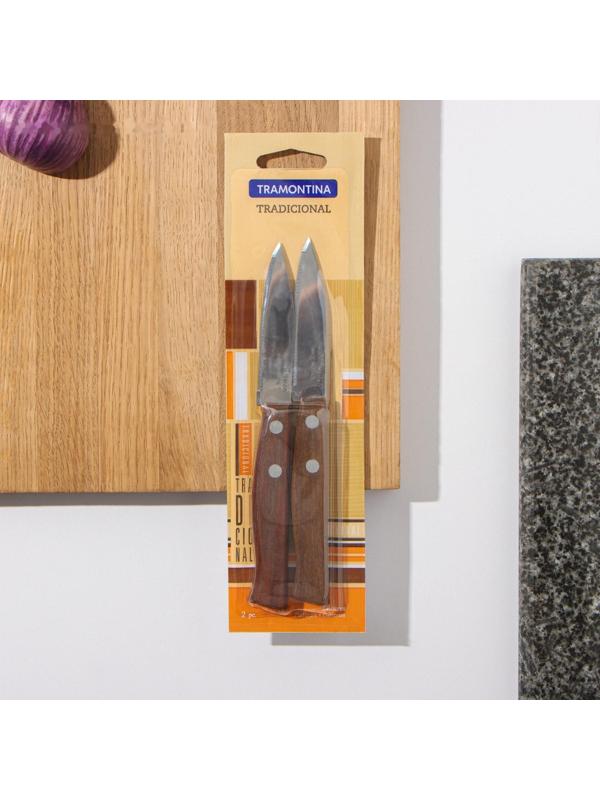Нож кухонный TRAMONTINA Tradicional, для овощей, с микрозубцами, лезвие 7,5 см, цена за 2 шт