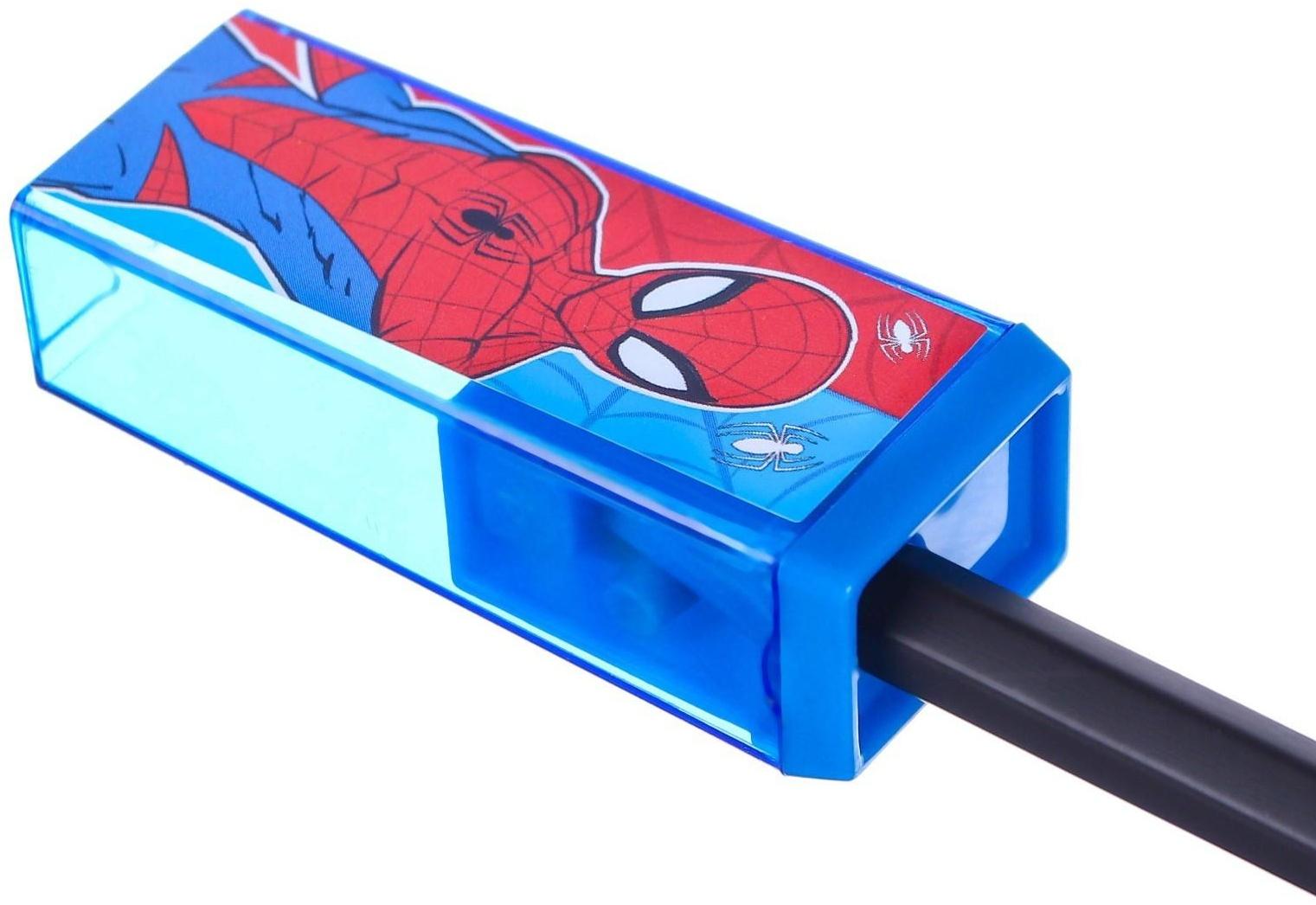 Точилка пластиковая прямоугольная, Человек-паук