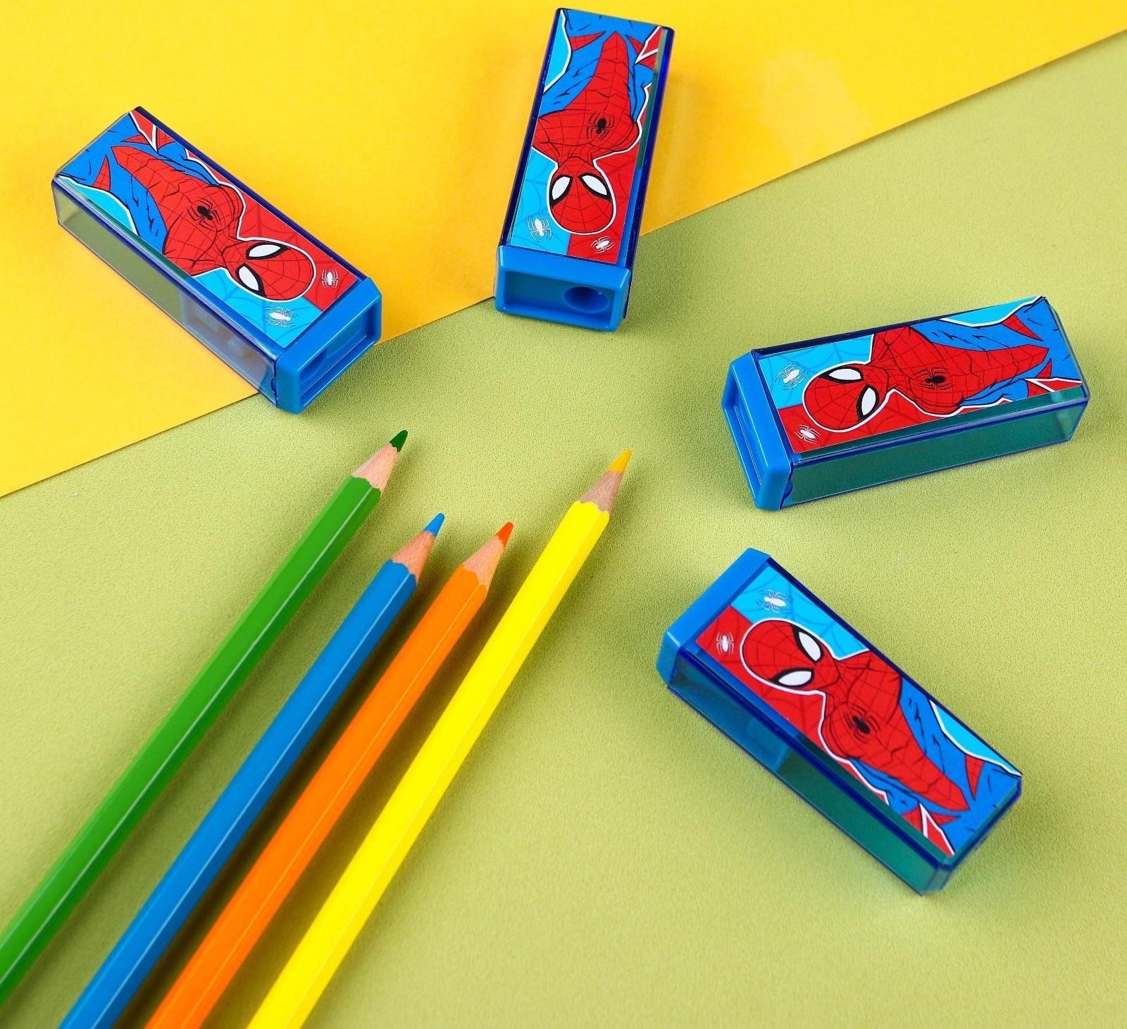 Точилка пластиковая прямоугольная, Человек-паук