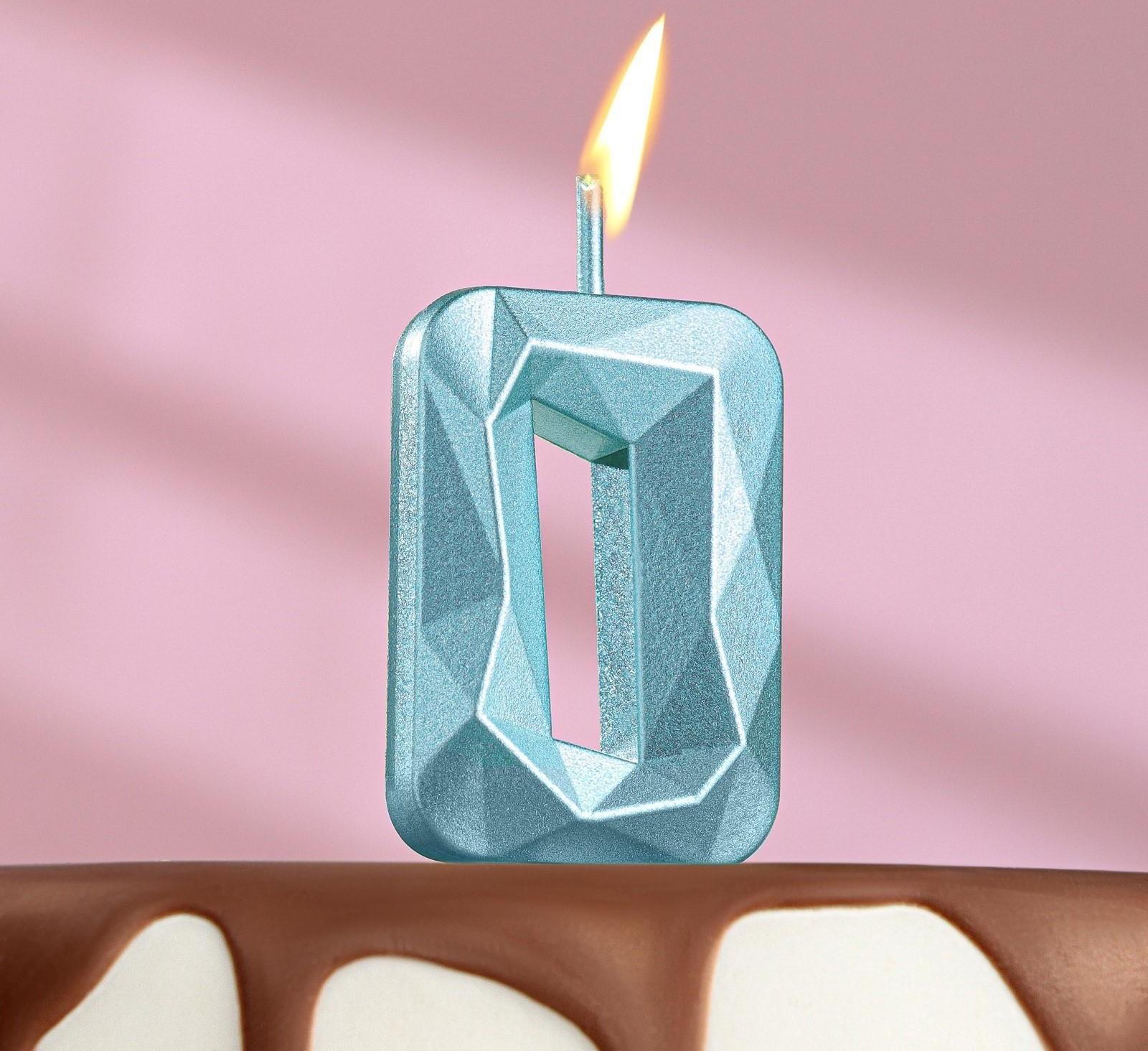 Свеча в торт на шпажке «Алмаз», цифра 