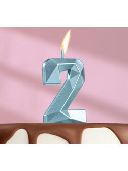 Свеча в торт на шпажке «Алмаз», цифра 