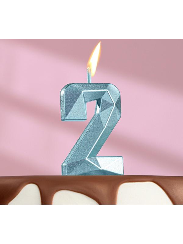 Свеча в торт на шпажке «Алмаз», цифра 