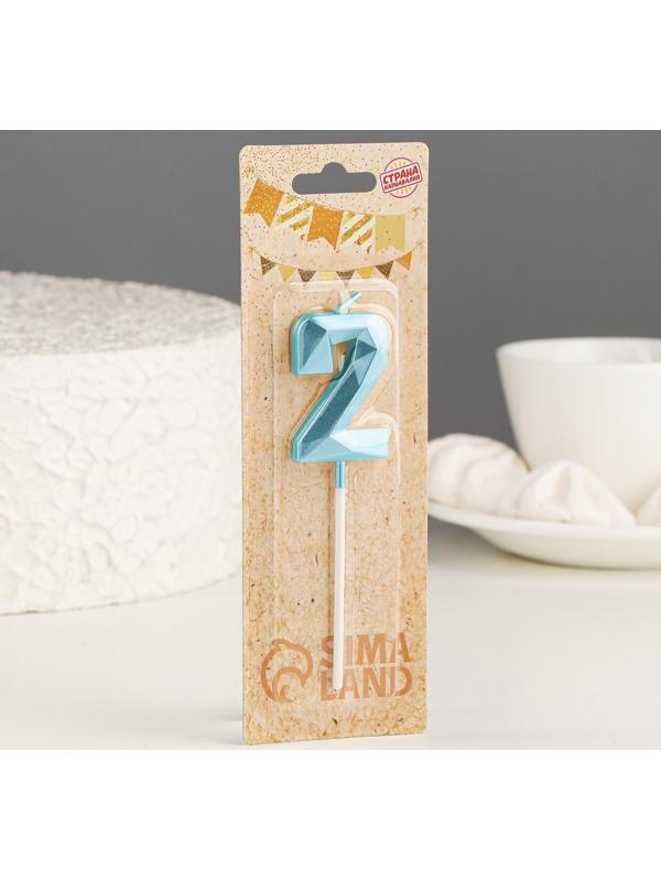 Свеча в торт на шпажке «Алмаз», цифра 