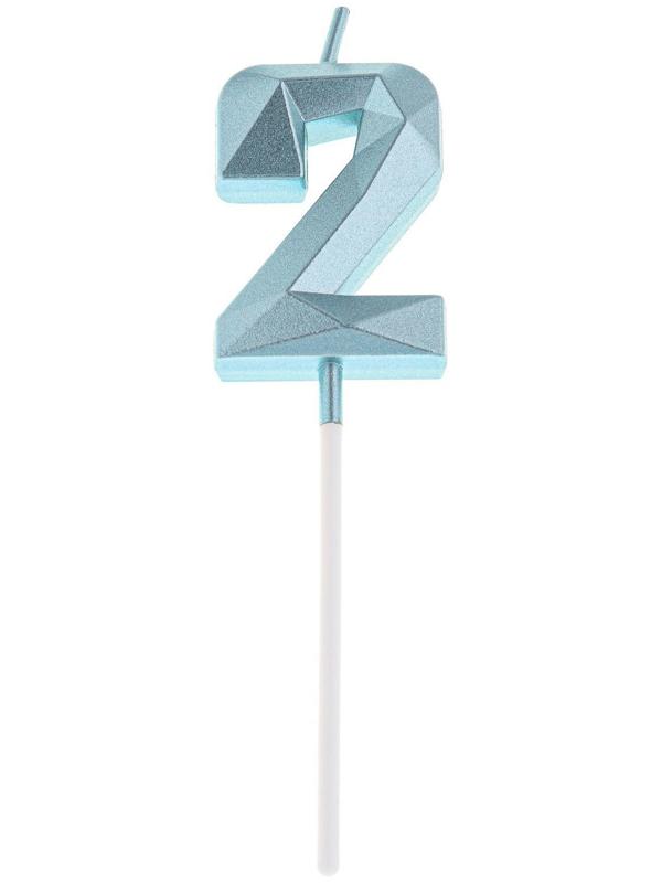 Свеча в торт на шпажке «Алмаз», цифра 