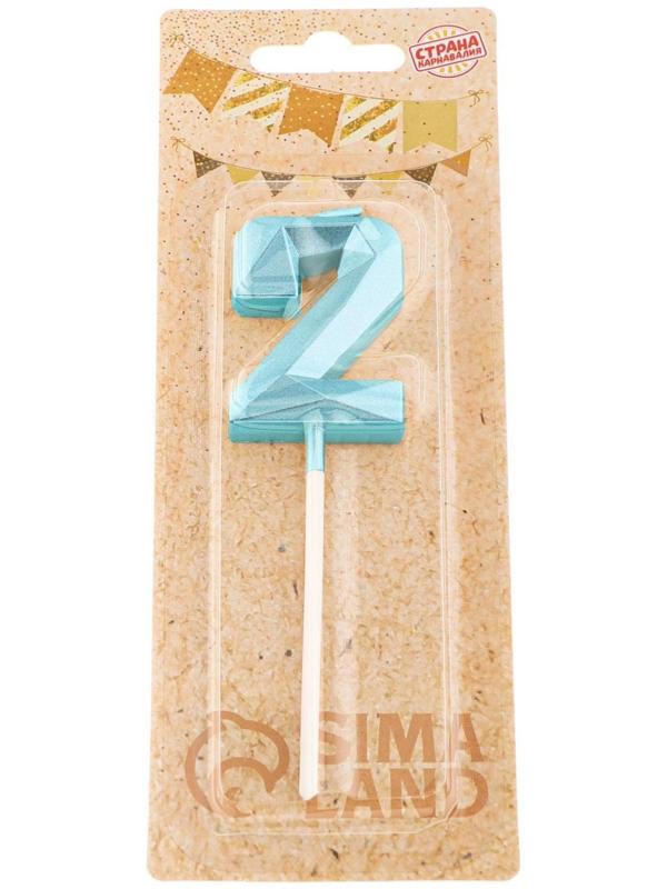 Свеча в торт на шпажке «Алмаз», цифра 