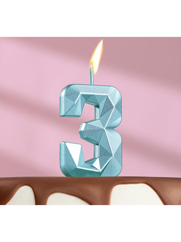 Свеча в торт на шпажке «Алмаз», цифра 