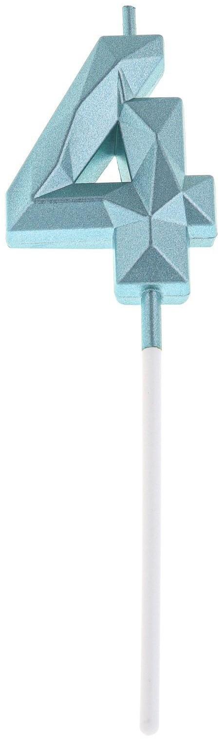 Свеча в торт на шпажке «Алмаз», цифра 