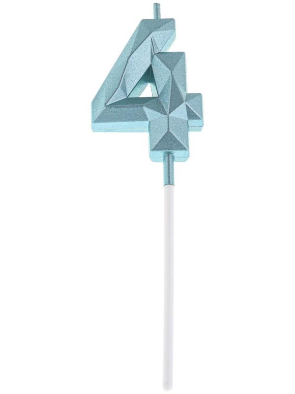 Свеча в торт на шпажке «Алмаз», цифра 