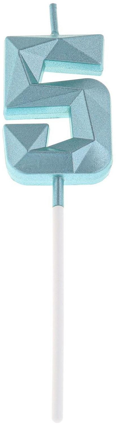 Свеча в торт на шпажке «Алмаз», цифра 