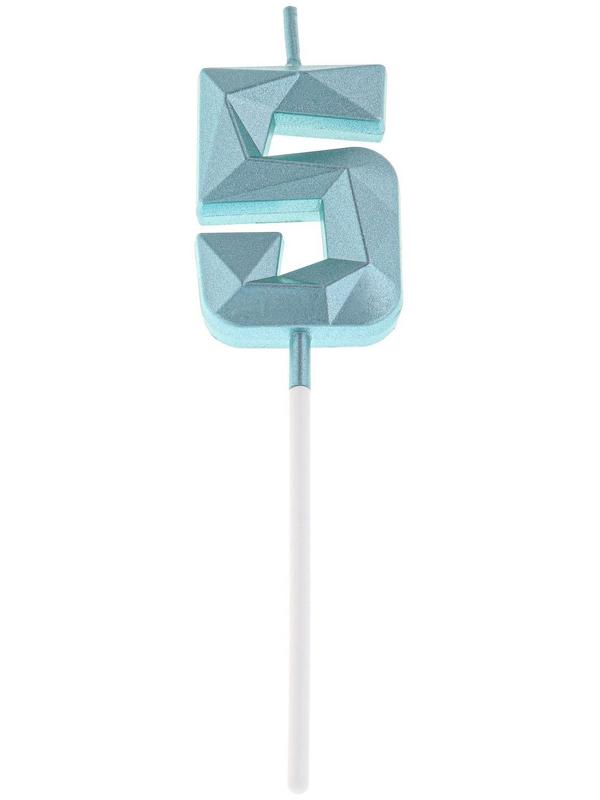 Свеча в торт на шпажке «Алмаз», цифра 