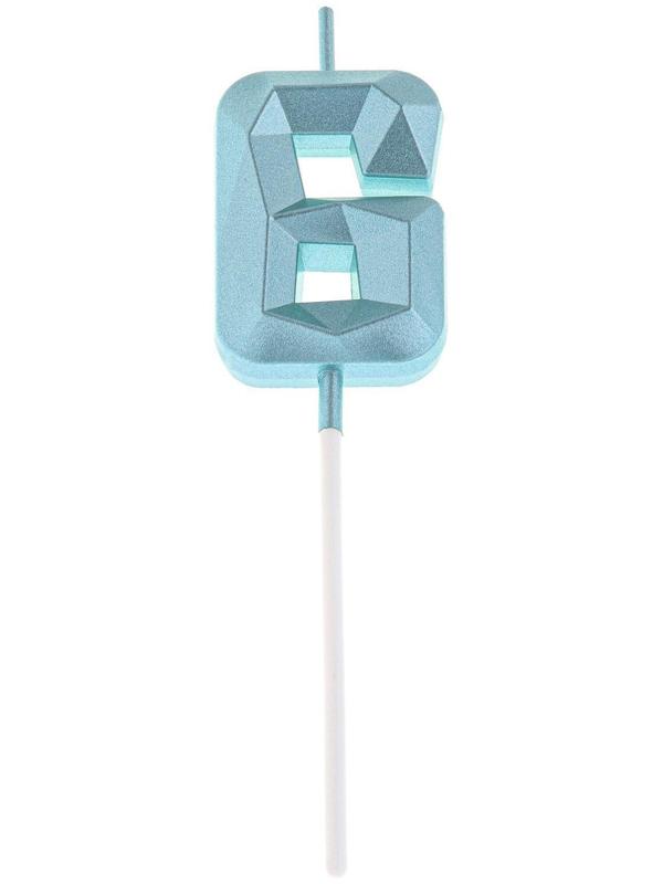 Свеча в торт на шпажке «Алмаз», цифра 