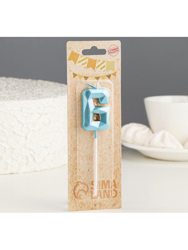 Свеча в торт на шпажке «Алмаз», цифра 