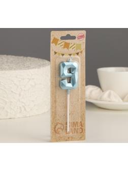 Свеча в торт на шпажке «Алмаз», цифра 