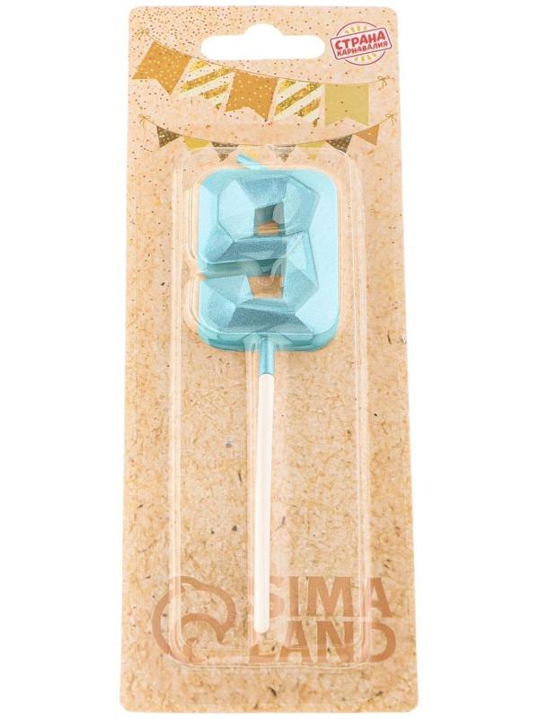 Свеча в торт на шпажке «Алмаз», цифра 