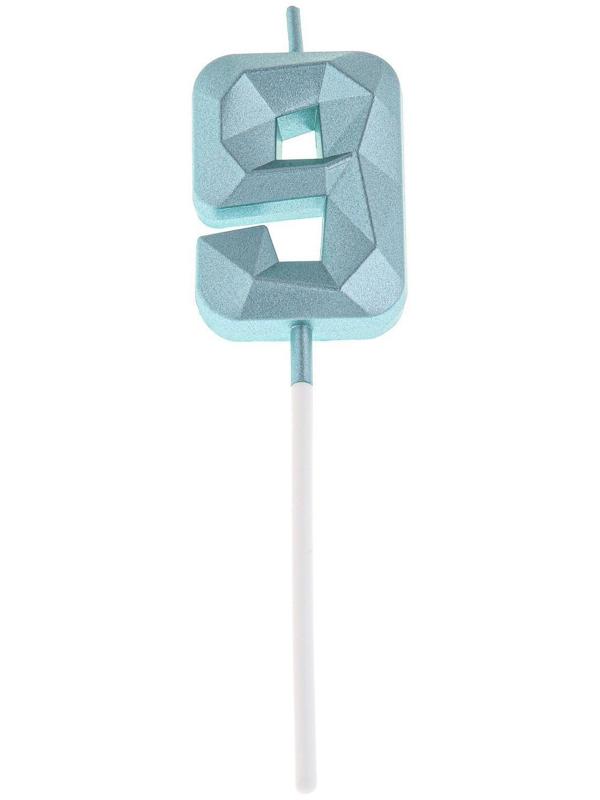 Свеча в торт на шпажке «Алмаз», цифра 