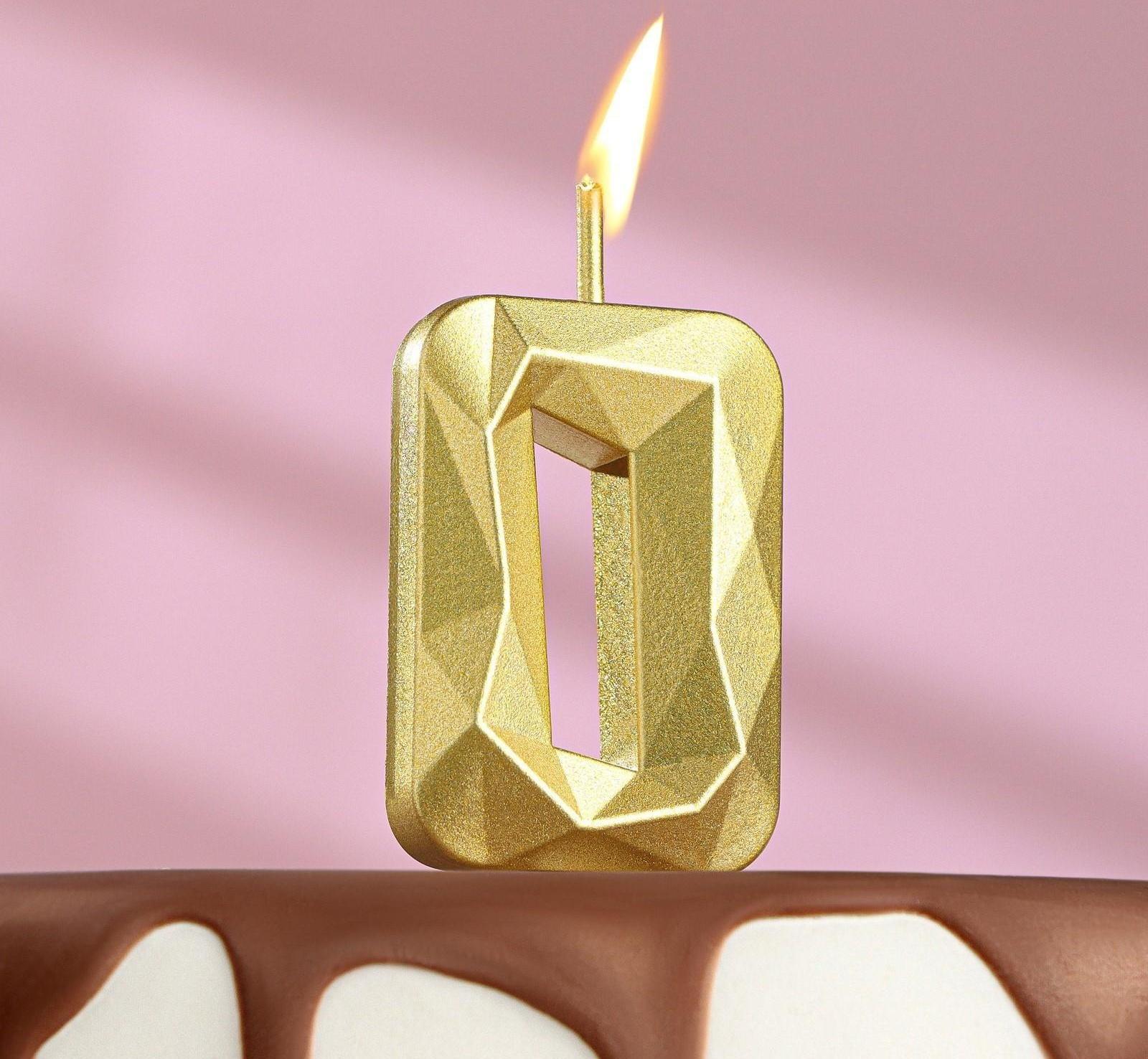 Свеча в торт на шпажке «Алмаз», цифра 