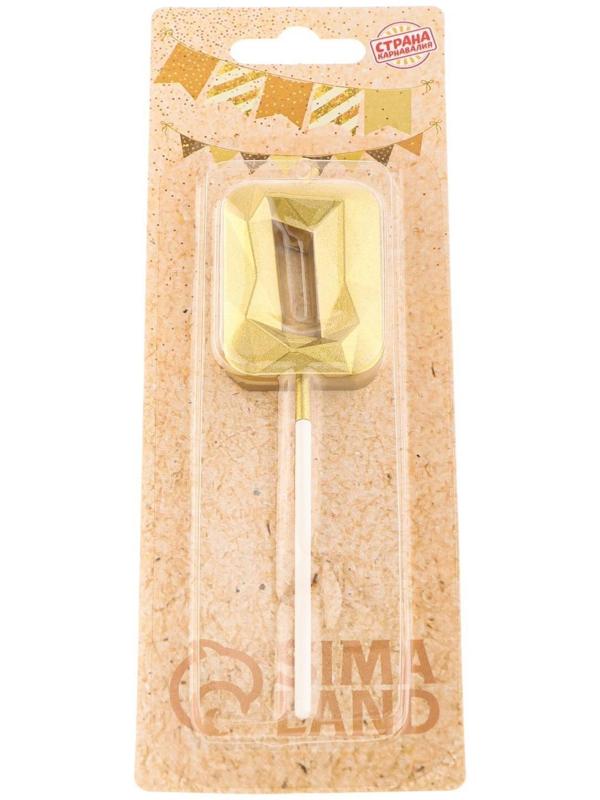 Свеча в торт на шпажке «Алмаз», цифра 