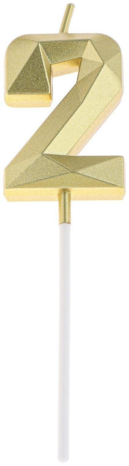 Свеча в торт на шпажке «Алмаз», цифра 