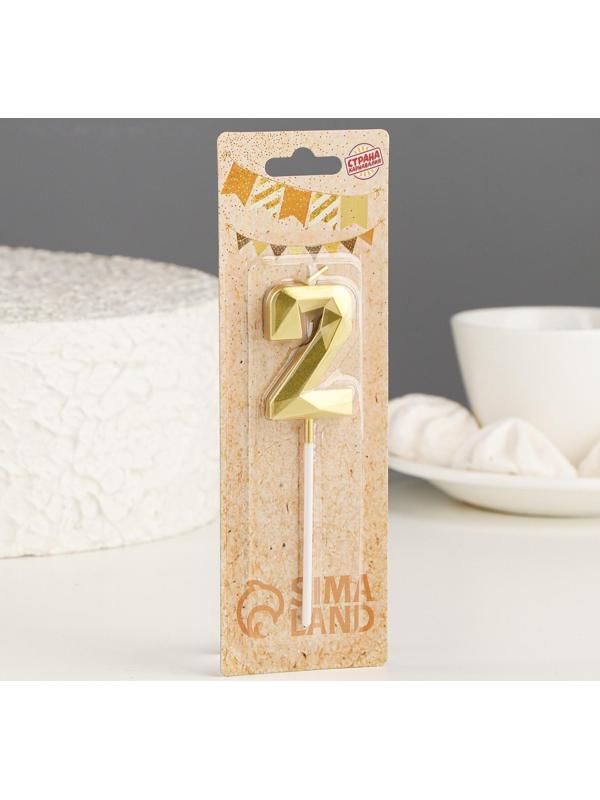 Свеча в торт на шпажке «Алмаз», цифра 