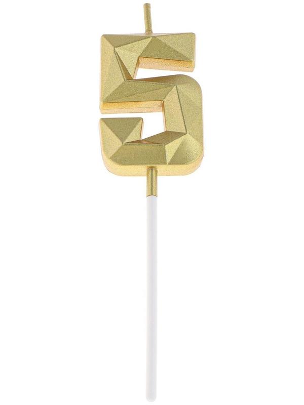 Свеча в торт на шпажке «Алмаз», цифра 